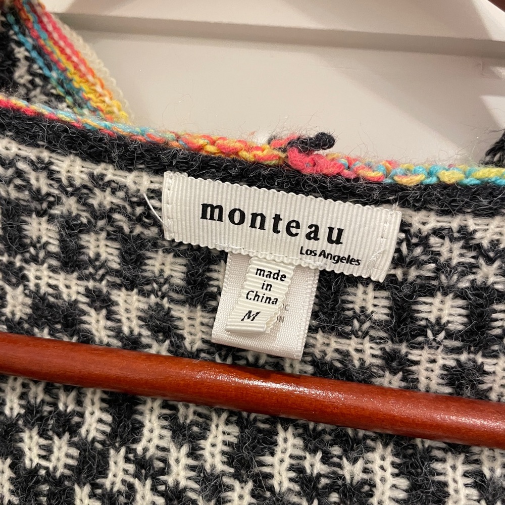 Monteau Multicolor Patterned Hooded Cardigan - image 2